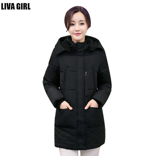 2016 New Women Down Parkas Medium Length Oversized Winter Jackets and Coats High Quality Thicker Women's Hooded Coat Outwear