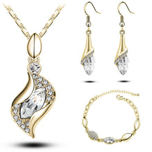 Elegant Luxury Design New Fashion 18k Rose Gold Plated Colorful Austrian Crystal Drop Jewelry Sets Women Gift