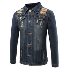 2016 New Spring Autumn Fashion Men's Denim Jacket High Quality Embroidery Brand Men Jacket Slim Fit Denim Jacket Coat  Plus Size