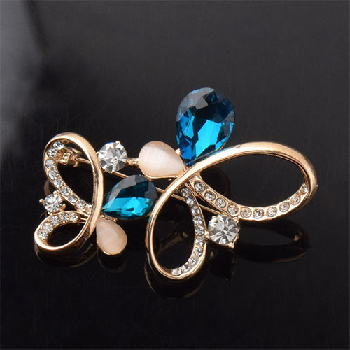 2016 Women Brooch  Colorful High-grade Crystal Flower Brooch For Wedding Gift  4 Style Wholesale&Retail