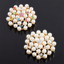 Beautiful Luxury Imitation Pearl Crystal Brooch 2016 New Fashion Round Shape Brooch for Women Gift