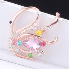 Crystal Swan Brooch