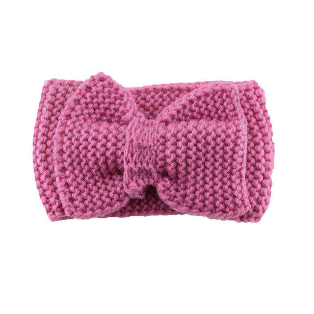 Women Knitted Bow Headband 2016 New Turbante Ear Warmer Winter Ladies Turban Head Wraps Hair Accessorie 6 Colors