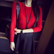 2017 Fashion Autumn Winter Mujer Bottoming Shirt Sexy Slim Elastic Knitted Sweater Women Long Sleeve O Neck Hemp Flower Pullover