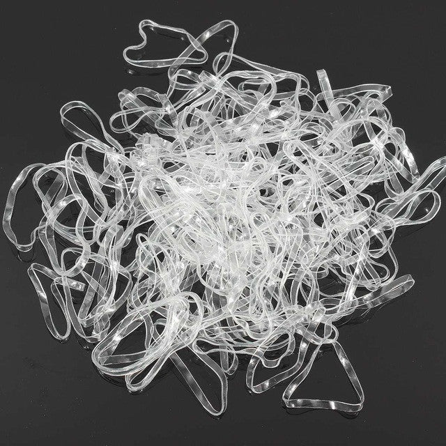 Wholesale 100pcs Hair Accessories Mini Braid Plaits Elastic Tie Band Ponytail Holder Elastic Rubber Clear White Accessories Girl