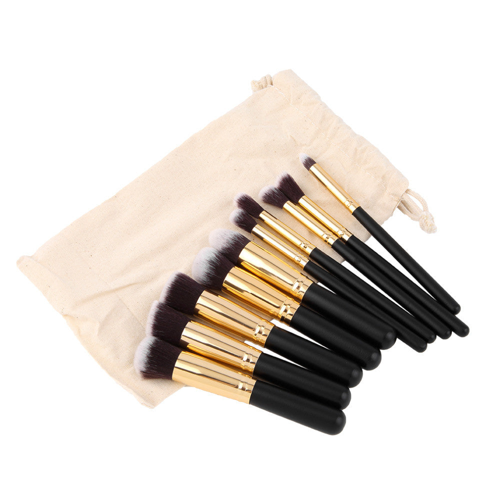 10 Pcs Professional Makeup Brushes Set Make up Brushes Cosmetic Eyeshadow Face Powder Foundation Lip Brush Kit with Makeup Bag