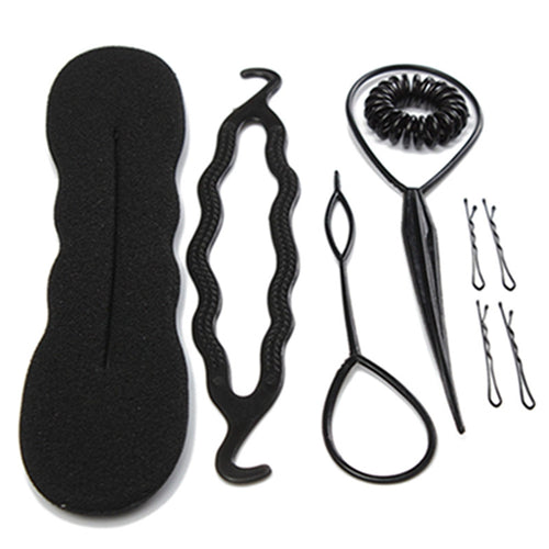 New Arrival Hairdressing Twist Ponytail Bun Hairmaker Styling Braid Clip Magic Hairdresser Bang Holder Set Kits