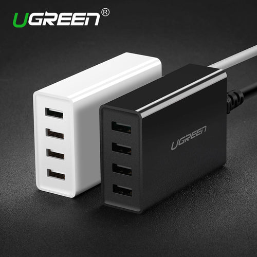 Ugreen USB Charger 5V2.4A Phone Charger 34W 4 Ports Universal USB Smart Charger Station for Huawei Samsung iPhone EU UK USA Plug