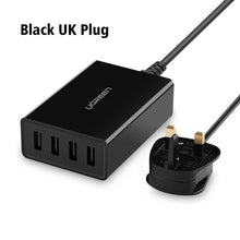 Ugreen USB Charger 5V2.4A Phone Charger 34W 4 Ports Universal USB Smart Charger Station for Huawei Samsung iPhone EU UK USA Plug