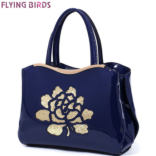 FLYING BIRDS women tote vintage women leather handbag designer brands shoulder bag embroidered messenger bags purse LM4006fb