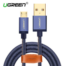 Ugreen Micro USB Cable 2M 1M Fast Charger & Data Cable Denim Braided Cable Mobile Phone USB Charger Cable For Samsung HTC Huawei