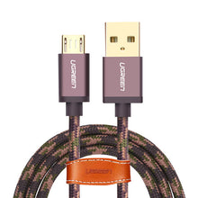 Ugreen Micro USB Cable 2M 1M Fast Charger & Data Cable Denim Braided Cable Mobile Phone USB Charger Cable For Samsung HTC Huawei