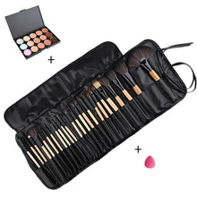 Beauty Essentials Cosmetics Makeup Brushes Set Face Concealer Contour Platte+24pcs Pro Make up Brushes+1 Cosmetic Puff+1 bag