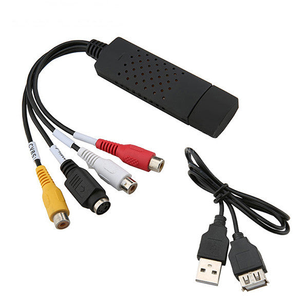 DVD DVR USB 2.0 Capture Video Adapter Converter Cable With Stereo Audio RCA S-Video Input for PC Laptop