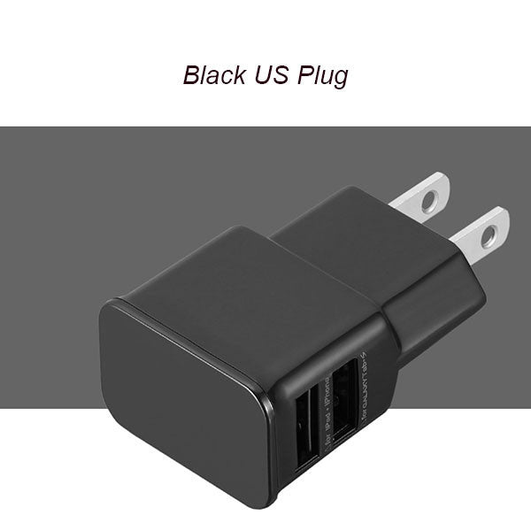 High Quality 2 Port Charger Universal US Plug USB Charge Head Travel Wall Phone Charger For Iphone Samsung Smart Phone Tablet PC