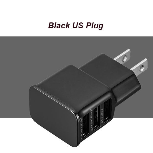 High Quality USB Charger 5V 2.4A Phone Charge 3 Ports USB Smartphone Charger Adapter For Huawei Samsung iphone Tablet PC US Plug
