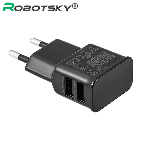 Universal 2 Ports Dual USB Charger Portable EU Plug Charge Adapter For Smart Mobile Phone iphone Tablet Travel Wall Charger Head
