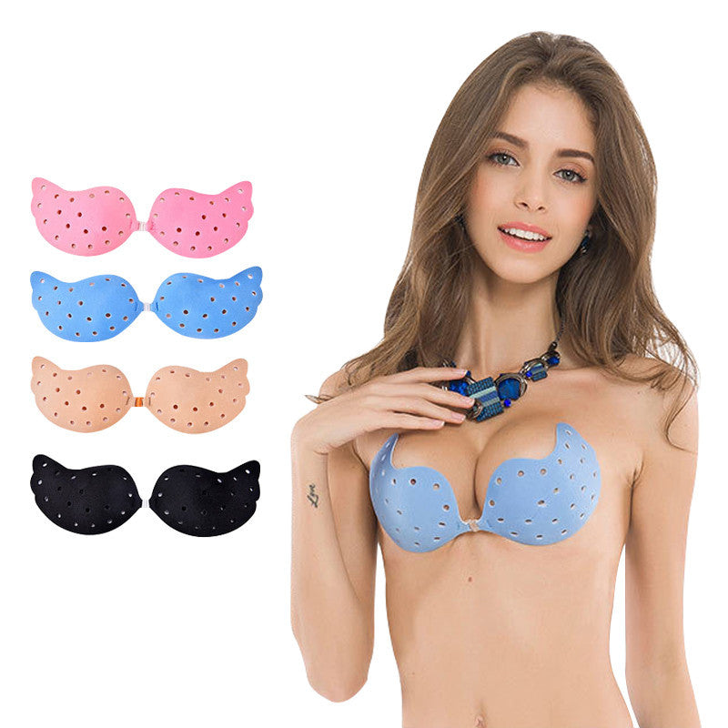 Women Hole Comfortable Invisible Bra Front Closure Sexy Push-Up Strapless Bra Intimates bra