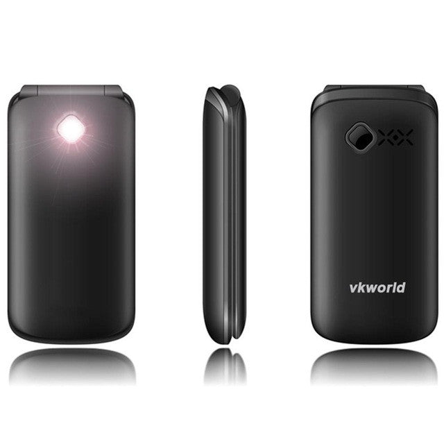 Original VKworld Diamond Z2 2.4'' TFT Flip Elders Mobile Phone Dual SIM Card / FM/Torch 800mAh Big Qwerty Keyboard Cellphone