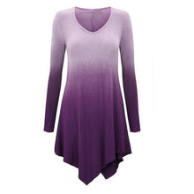 S XL 3XL Fashion Casual Women Slim Plain Casual Long Knit Sweater Tops Gradient Colours V-Neck Long Sleeve Big Size Knitwear