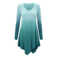 S XL 3XL Fashion Casual Women Slim Plain Casual Long Knit Sweater Tops Gradient Colours V-Neck Long Sleeve Big Size Knitwear