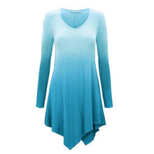 S XL 3XL Fashion Casual Women Slim Plain Casual Long Knit Sweater Tops Gradient Colours V-Neck Long Sleeve Big Size Knitwear