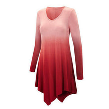 S XL 3XL Fashion Casual Women Slim Plain Casual Long Knit Sweater Tops Gradient Colours V-Neck Long Sleeve Big Size Knitwear