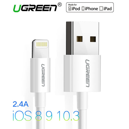 Ugreen USB Cable for iPhone 6 7 iPad 2.1A Lightning to USB Cable MFi Fast Charger Data Cable For iPhone 5S 5 Mobile Phone Cables