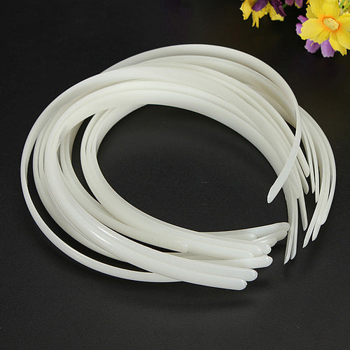 12Pcs Girl Plastic Plain White Hairband Lady Fashion Head Hair Accessories Bands Headband No Teeth